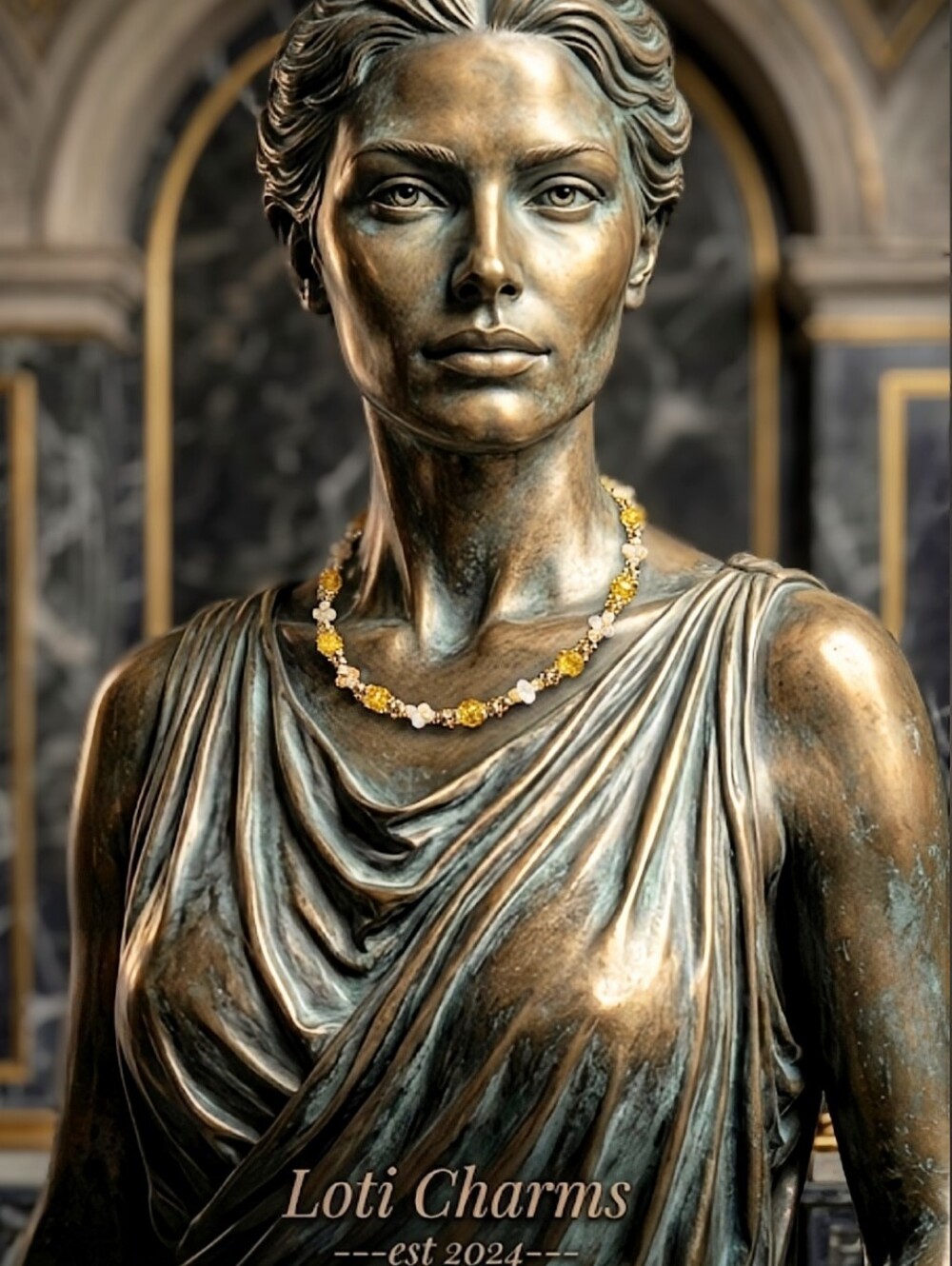 Handmade Natural Citrine Necklace In Unique Artisan Bead Gold Statement Choker